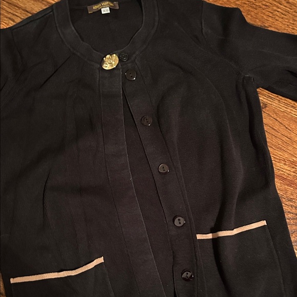 Louis Vuitton uniforms Black Cardigan with Tan Details - Picture 4 of 5